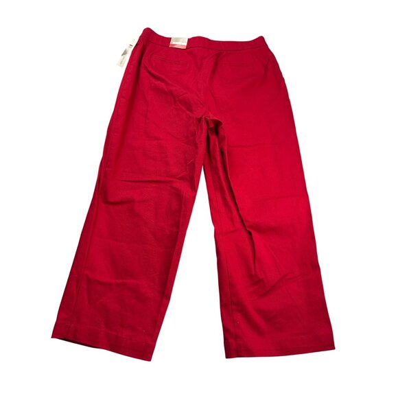 Croft & Barrow Womens Stretch Cropped Pants Size 10 Red Cotton Blend New - Picture 3 of 7